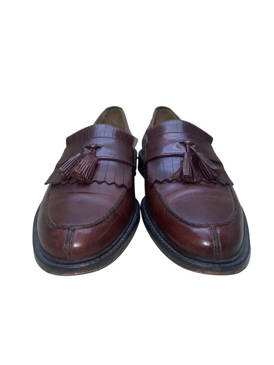 Handcrafted Johnston & Murphy Men’s Brown Leather Tassel Slip-On Loafers Size 11